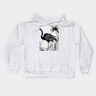 Flamingo Shadow Silhouette Anime Style Collection No. 146 Kids Hoodie